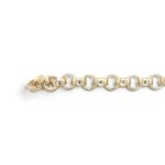 9k Yellow Gold Cz Heart Belcher Bracelet - 10x7.5 mm - Image 2
