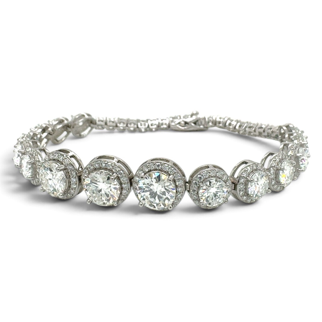 925 Sterling Silver Circle Tennis Bracelet - 9.5 mm - Image 1