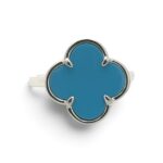925 Sterling Silver Clover Turquoise Ring - 14 mm - Image 2