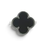 925 Sterling Silver Clover Onyx Ring - 14 mm - Image 5