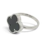 925 Sterling Silver Clover Onyx Ring - 14 mm - Image 4