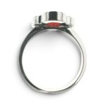 925 Sterling Silver Clover Carnelian Ring - 14 mm - Image 4