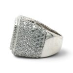 925 Sterling Silver Iced out Round and Baguette Square Signet Ring - SR00240 - Image 4