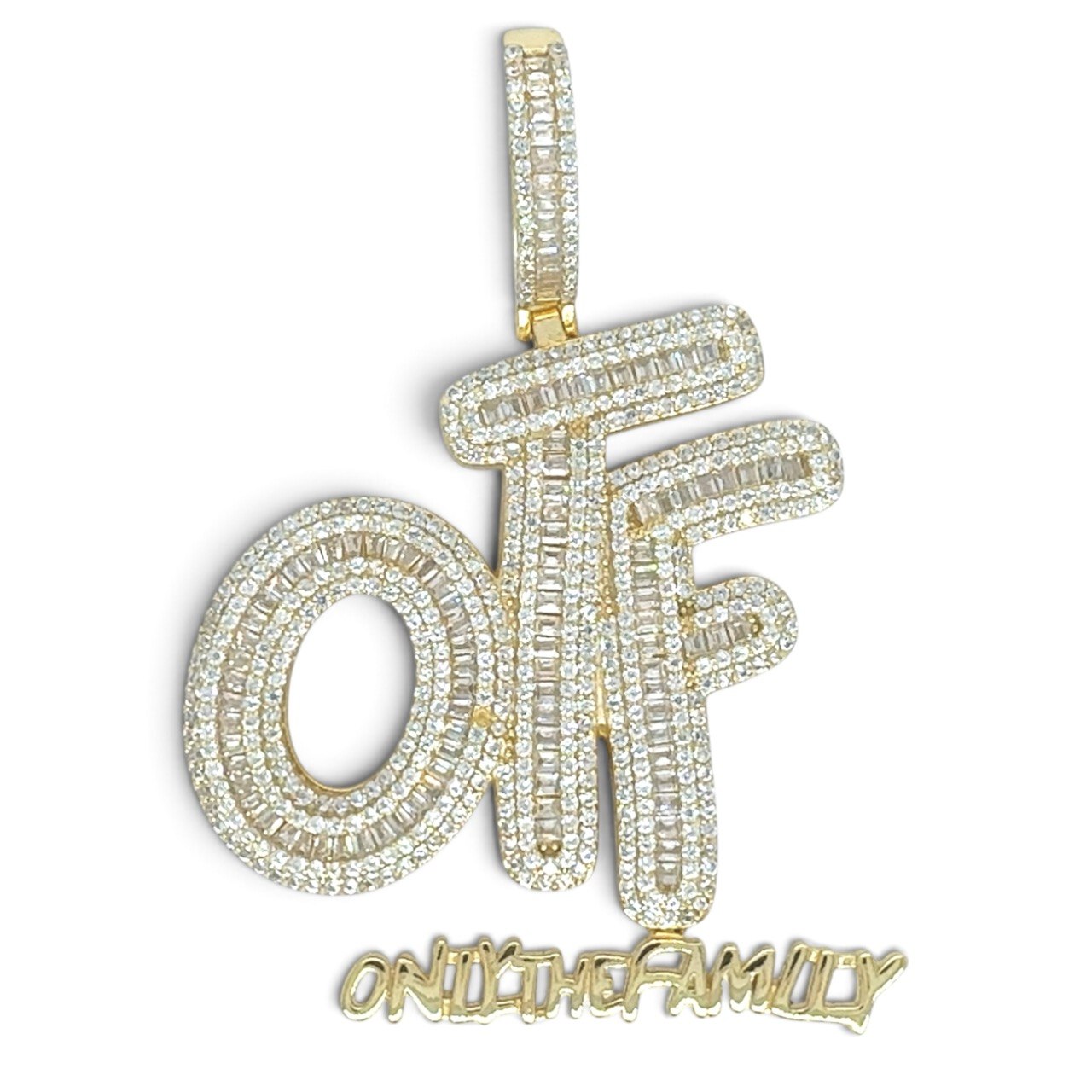 925 Sterling Silver Yellow Gold-Plated Only The Family Cz Pendant - Image 1