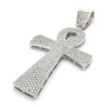 925 Sterling Silver Ankh Cz Pendant  - 66x33 mm - Image 2