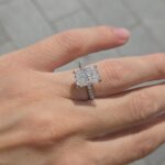950 Platinum Lab Grown Radiant Diamond Set Ring - Image 6
