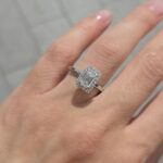 950 Platinum Lab Grown Emerald Cut Diamond Set Halo Ring - Image 5