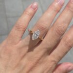 18k Yellow Gold Lab Grown Marquise Diamond Set Ring - Image 5