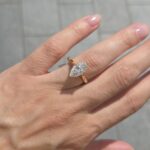 18k Yellow Gold Lab Grown Marquise Diamond Set Ring - Image 6