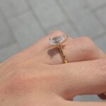 18k Yellow Gold Lab Grown Pear Shape Diamond Set Ring - Image 8
