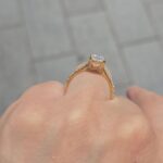 18k Yellow Gold Lab Grown Oval Diamond Set Ring - Image 6