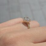 18k Yellow Gold Lab Grown Round Diamond Set Halo Ring - Image 8