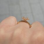 18k Yellow Gold Lab Grown Round Diamond Set Halo Ring - Image 7