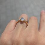 18k Yellow Gold Lab Grown Oval Trilogy Diamond Set Ring - Image 6