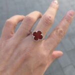 925 Sterling Silver Clover Carnelian Ring - 14 mm - Image 8