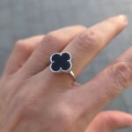 925 Sterling Silver Clover Onyx Ring - 14 mm - Image 8