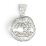 925 Sterling Silver Mouth Cz Pendant