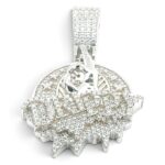 925 Sterling Silver Drippy Cz Pendant - Image 2