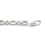 925 Sterling Silver Patterned Gypsy Link Belcher Bracelet - 9 mm - Image 4