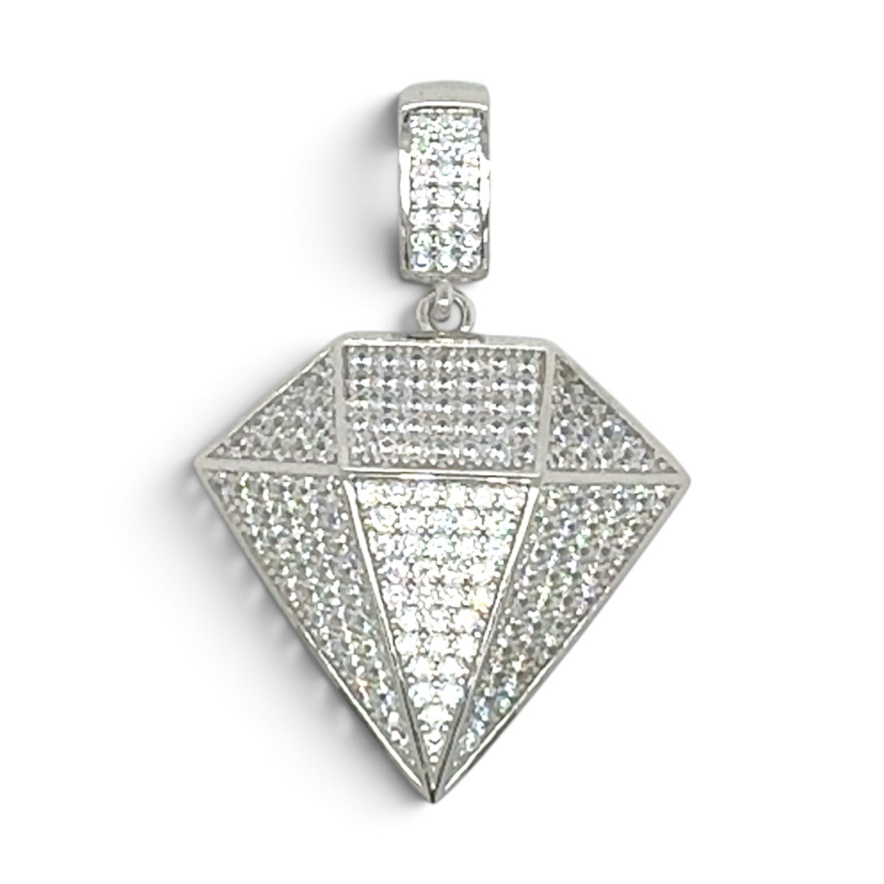 925 Sterling Silver Diamond Cz Pendant - Image 1
