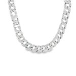 925 Sterling Silver Cz Cuban Chain  - 10.5 mm