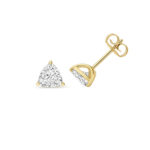 9k Gold Lab Grown Diamond Trillion Cut Stud Earrings