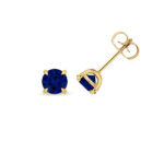 9k Yellow Gold Oval Lab Grown Ruby/Sapphire/Emerald Stud Earrings - Image 8