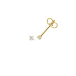 9k Gold Lab Grown Diamond Round Cut Stud Earrings
