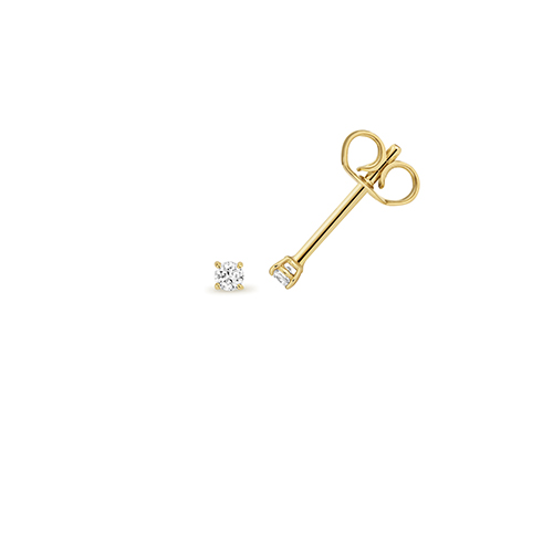9k Yellow Gold Lab Grown Diamond Round Cut Stud Earrings - Image 1