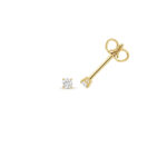 9k Gold Lab Grown Diamond Round Cut Stud Earrings - Image 2