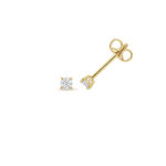 9k Gold Lab Grown Diamond Round Cut Stud Earrings - Image 3