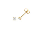 9k Gold Lab Grown Diamond Round Cut Stud Earrings - Image 4