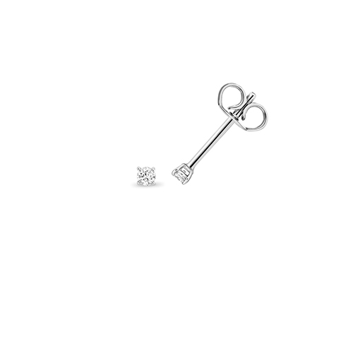 9k White Gold Lab Grown Diamond Round Cut Stud Earrings - Image 1