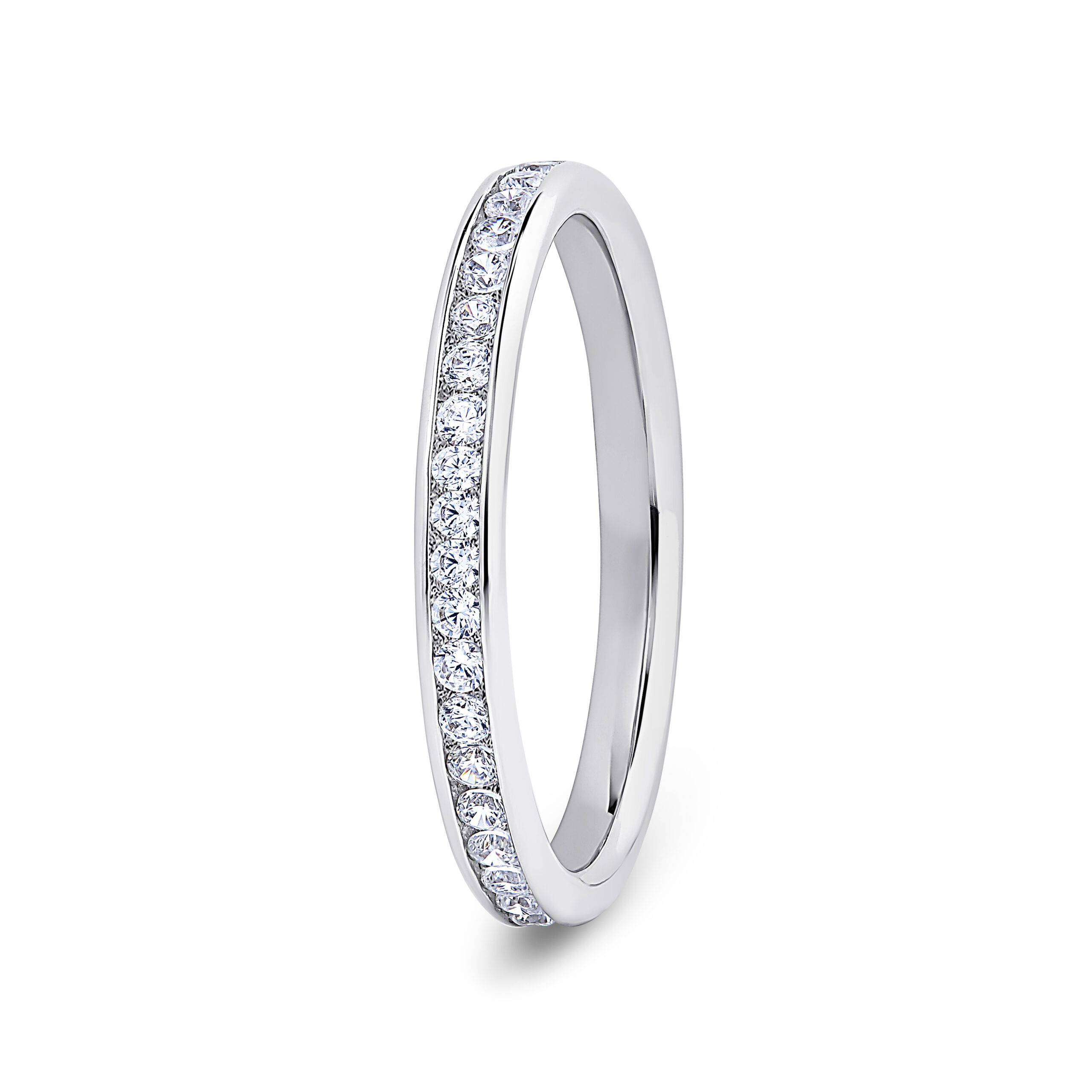 950 Platinum LG Diamond Channel Set Eternity Ring - 2.4 mm - Image 1