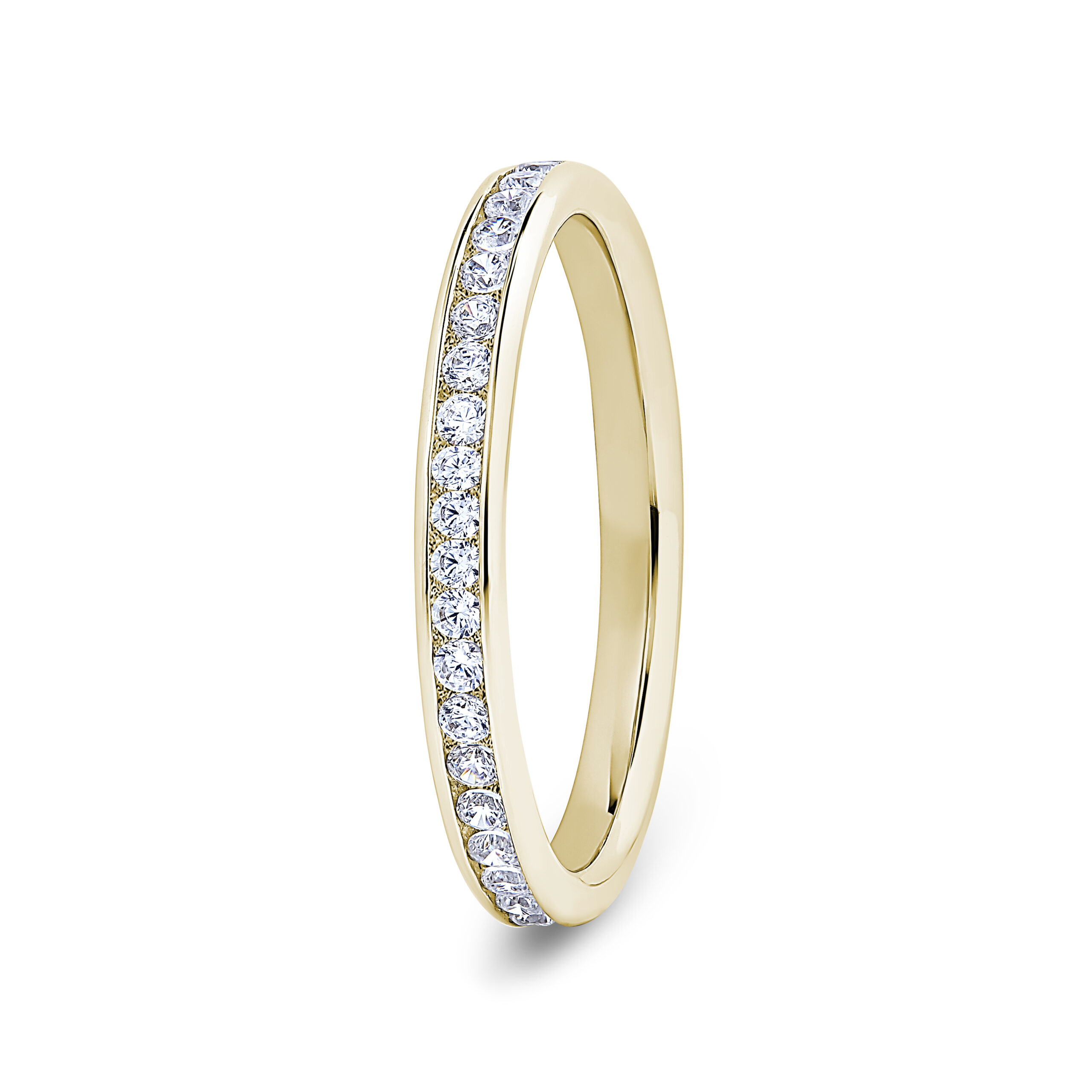 9k Yellow Gold Natural Diamond Channel Set Eternity Ring - 2.4 mm - Image 1