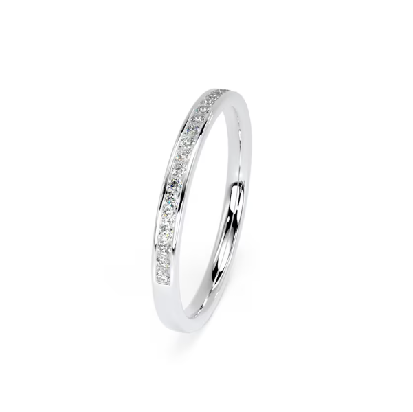 18k White Gold LG Diamond Channel Set Eternity Ring - 2 mm - Image 1