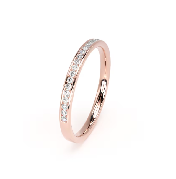 18k Rose Gold LG Diamond Channel Set Eternity Ring - 2 mm - Image 1