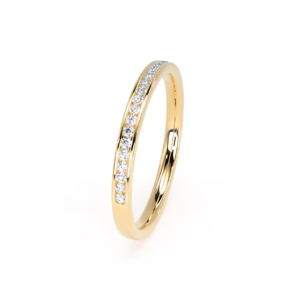 18k Yellow Gold LG Diamond Channel Set Eternity Ring - 2 mm - Image 1
