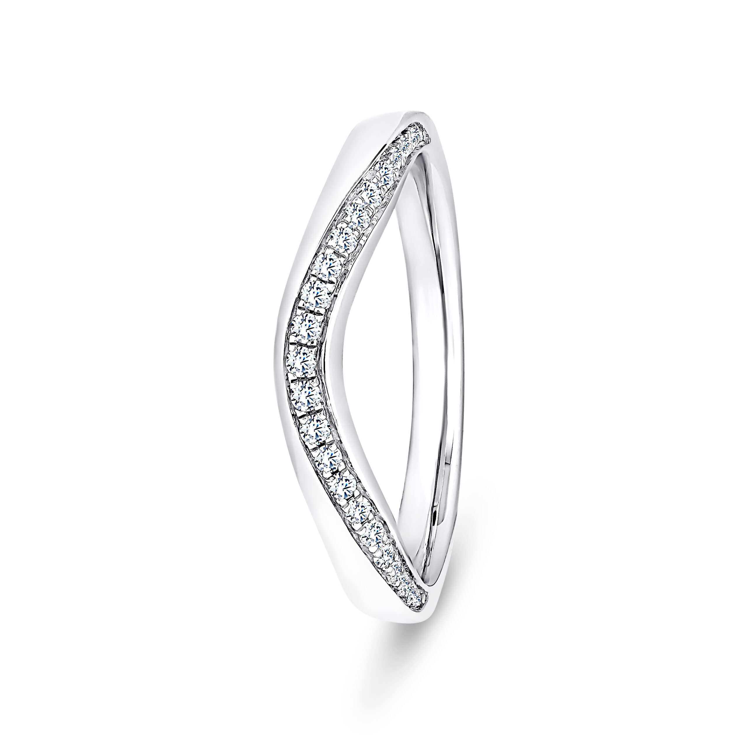 950 Platinum V-Shaped Natural Diamond Channel Set Eternity Ring - 3 mm - Image 1