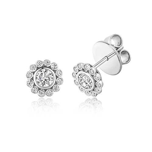 925 Sterling Silver Cluster Stud Earrings - 4 mm - Image 1