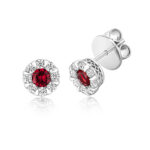925 Sterling Silver Cluster Coloured Cz Stud Earrings - 4 mm - Image 2