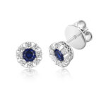 925 Sterling Silver Cluster Coloured Cz Stud Earrings - 4 mm