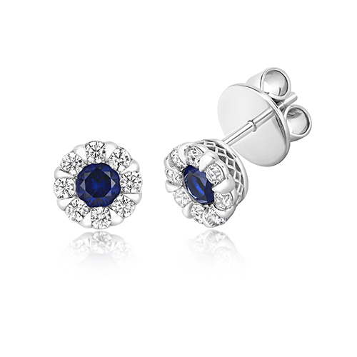 925 Sterling Silver Cluster Coloured Cz Stud Earrings - 4 mm - Image 1