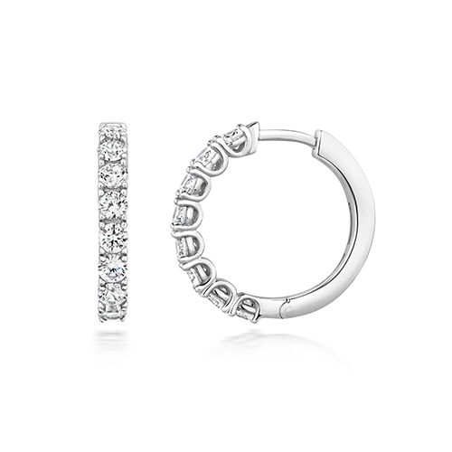 925 Sterling Silver Claw Set Round Hoop Earrings - 3 mm - Image 1