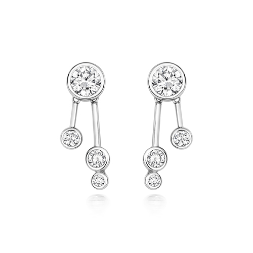 925 Sterling Silver Rubover Drop Earrings - Image 1