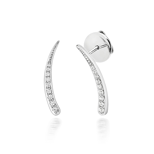925 Sterling Silver Graduated Pave Set Cz Studs Earrings - Image 1