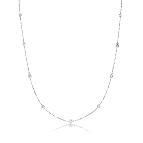 925 Sterling Silver Fancy Different Shape Necklace - 4 mm - Image 1