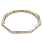 14k Yellow Gold Octagon Style Baguette Cz Bangle - 5 mm - Image 2