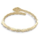 14k Yellow Gold Fancy Cz Snake Bangle - 18x7 mm - Image 3