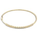 14k Yellow Gold Fancy Bubble Cz Bangle - 3 mm - Image 3
